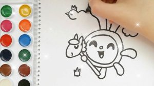 Раскраска для детей МАЛЫШАРИКИ / КРОШИК. Мультик-раскраска. Учим цвета.