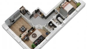 2-ком. квартира 69 м2 (ванная с окном), поз. 3.1, ЖК "Флагман" Новый город