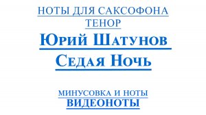 Sax Tenor Юрий Шатунов - Седая ночь ВИДЕОНОТЫ для Саксофона