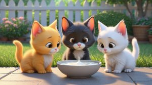 35 Мультик, песенка 3 Три кота пьют молочко