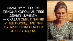 Сын занимал у матери деньги, пока она ела хлеб с водой. Письмо после её смерти он не забудет никогд