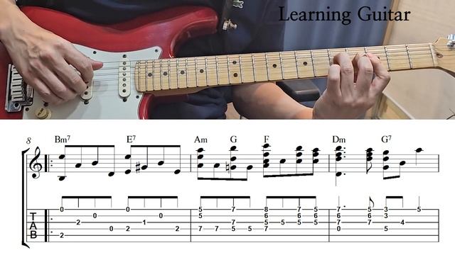 Уроки игры на электрогитаре | Yesterday (The Beatles) Fingerstyle  (TAB)