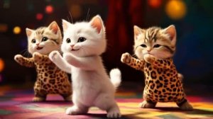 котята танцуют в костюме леопарда