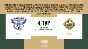 "Байкал" - "Сибиряк". Первенство СФО и ДФО среди юношей до 14 лет. Полуфинал.