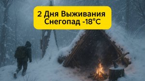 Как можно выжить в морозном лесу, имея только брезент для выживания? Снегопад -18°C, Без палатки.
