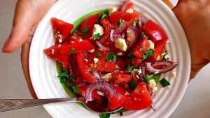 Салат из помидоров Мой любимый салат с сыром Это просто