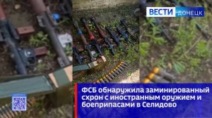 ФСБ обнаружила заминированный схрон с иностранным оружием и боеприпасами в Селидово