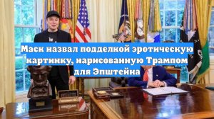 Маск назвал подделкой эротическую картинку, нарисованную Трампом для Эпштейна