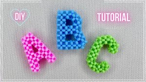 Как сделать Английские буквы: Буква A , B , C из бисера | Английский алфавит крестиком