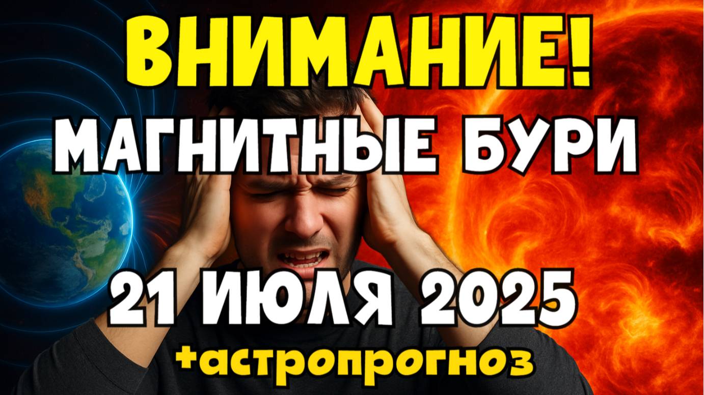 ⚠️ МАГНИТНАЯ БУРЯ 21 ИЮЛЯ 2025! Как это повлияет на ТВОЙ ЗНАК ЗОДИАКА? 🔥 Астропрогноз!