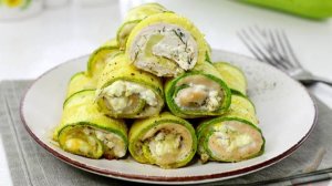 Шедевр из простых продуктов. РУЛЕТИКИ ИЗ КАБАЧКОВ С КУРИЦЕЙ