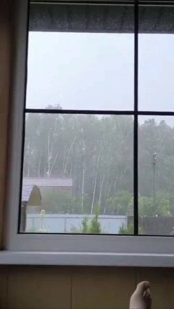 ⚡️Во время недавней грозы в Московской области молния ударила в дерево очень близко от дома⚡️