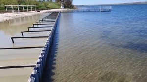 Берегоукрепление шпунтом ПВХ, база отдыха «Золотые Пески», Ставропольский край