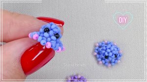 Мини Амигуруми Осьминог кругляш из бисера крестиком