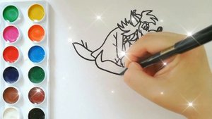 Раскраска для детей НУ ПОГОДИ. ВОЛК. Мультик-раскраска. Учим цвета.