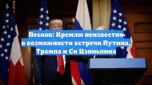 Песков: Кремлю неизвестно о возможности встречи Путина, Трампа и Си Цзиньпина