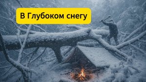 Зимний кемпинг в глубоком снегу без спальных мешков, в морозном лесу, в уютном укрытии и с барбекю
