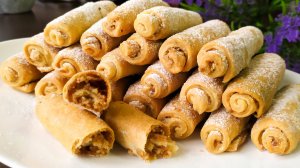Такие не купишь в магазине! Очень вкусные трубочки с ореховой начинкой! Просто тают во рту!
