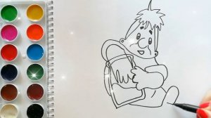 Раскраска для детей КАРЛСОН. Мультик-раскраска. Учим цвета.