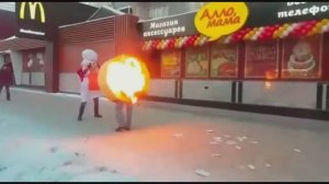 Вирусная рекламная акция - Новосибирские разборки с поджогом!