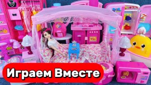 АСМР КУКЛЫ ИЗ МУЛЬТИКА БАРБИ ДЛЯ ДЕВОЧЕК 🌸 ИГРАЕМ В КУКОЛЬНЫЙ ДОМИК И МЕБЕЛЬ БАРБИ