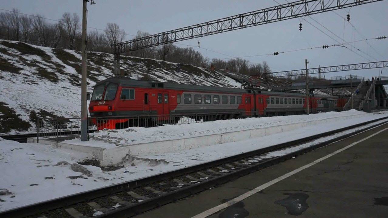 Электропоезд ЭД9М-0232. Покатушки от Белоярска до моста через Обь без одного моторника.