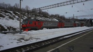 Электропоезд ЭД9М-0232. Покатушки от Белоярска до моста через Обь без одного моторника.