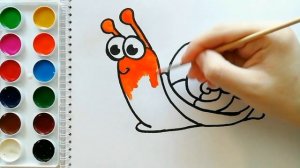 Раскраска для детей УЛЫБЧИВАЯ УЛИТКА. Мультик-раскраска. Учим цвета.