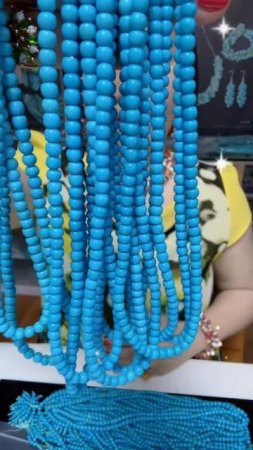 20250718-3 Natural Original Sterling Treatment Sleeping Beauty Turquoise Bead String: Deep - Sea Glo