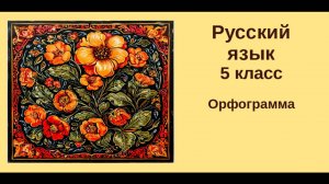 Русский язык. 5 класс. Урок 5. Орфограмма