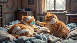 🐱Котёнок спасает маму! Трогательная история ❤️малыш продаёт помидоры ради жареной утки и лекарств