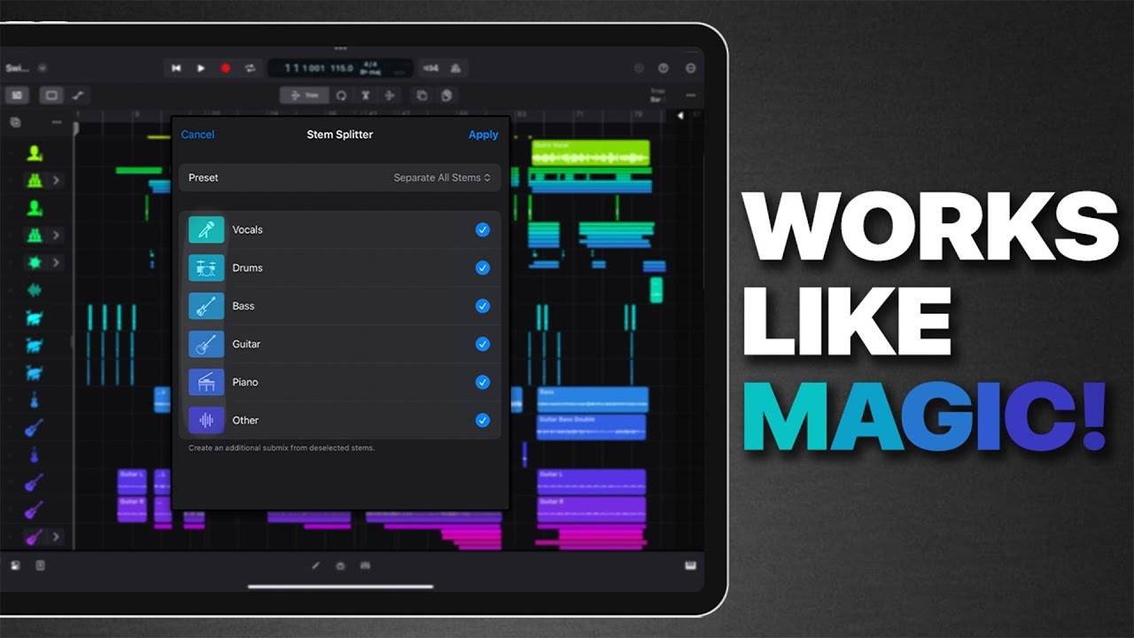 Logic Pro for iPad: Stem Splitter is Kind of Magic
