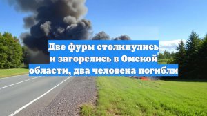 Две фуры столкнулись и загорелись в Омской области, два человека погибли