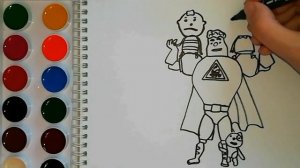 АРКАДИЙ ПАРОВОЗОВ. Раскраска для детей. Мультик - раскраска. Учим цвета.