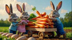 🐇💖 Семья кроликов на ферме! 🐰🥕 От сбора урожая до вкусного супа — Смешные приключения