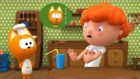 Песенка "Вкуснятина в моем животике" - Котенок Мяу-мяу - Детские стишки