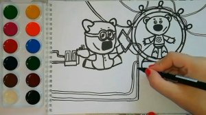 Ми-ми-мишки. Робо-друг. 134 серия. Мультик-раскраска. Учим цвета.