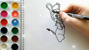 Раскраска для детей НЕПОСЕДА ЗУ. Мультик-раскраска. Учим цвета.