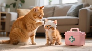 ❤️🐾 Мама-кошка спешит на помощь! 🚑💨 Котёнок упал с велосипеда — трогательная история