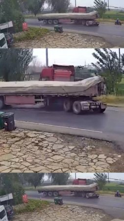Хорошая реакция водителя грузовика!