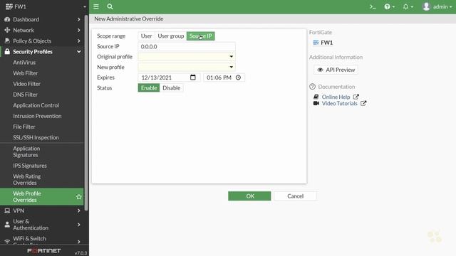 Web Profile Overrides - Fortinet NSE 4 - FortiOS 7.x _ CBT Nuggets