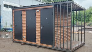 Дачный домик Люкс с дровником сантехнический блок контейнер вагончик бытовка 5 метровый