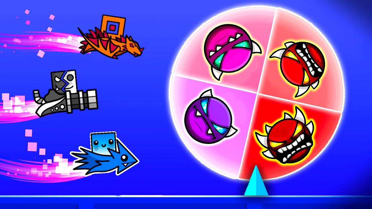 Гонка на РУЛЕТКЕ ДЕМОНОВ в Geometry Dash смотреть онлайн
