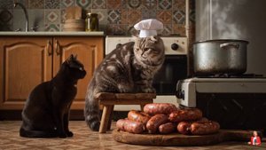 Готовим сосиски - создано Ai