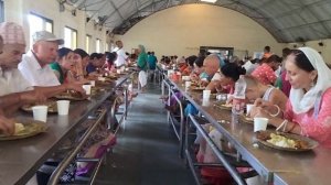 Prasad in Annadan complex on Srila Prabhupad's Vyasa Puja in Mayapur Dham