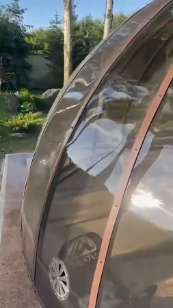 Купольная гриль беседка Купол Урал 5м с двумя раздвижными дверьми «баян» #куполурал #гриль