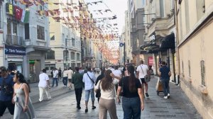 Walking along Istiklal Street Istanbul