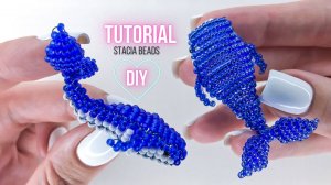 Объемный  КИТ  из бисера параллельным плетением / How to make cute beaded WHALE  parallel weaving