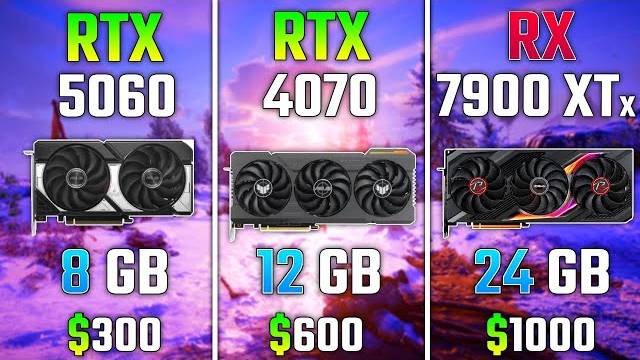 RTX 5060 vs RTX 4070 vs RX 7900 XTX | Test in 7 Games