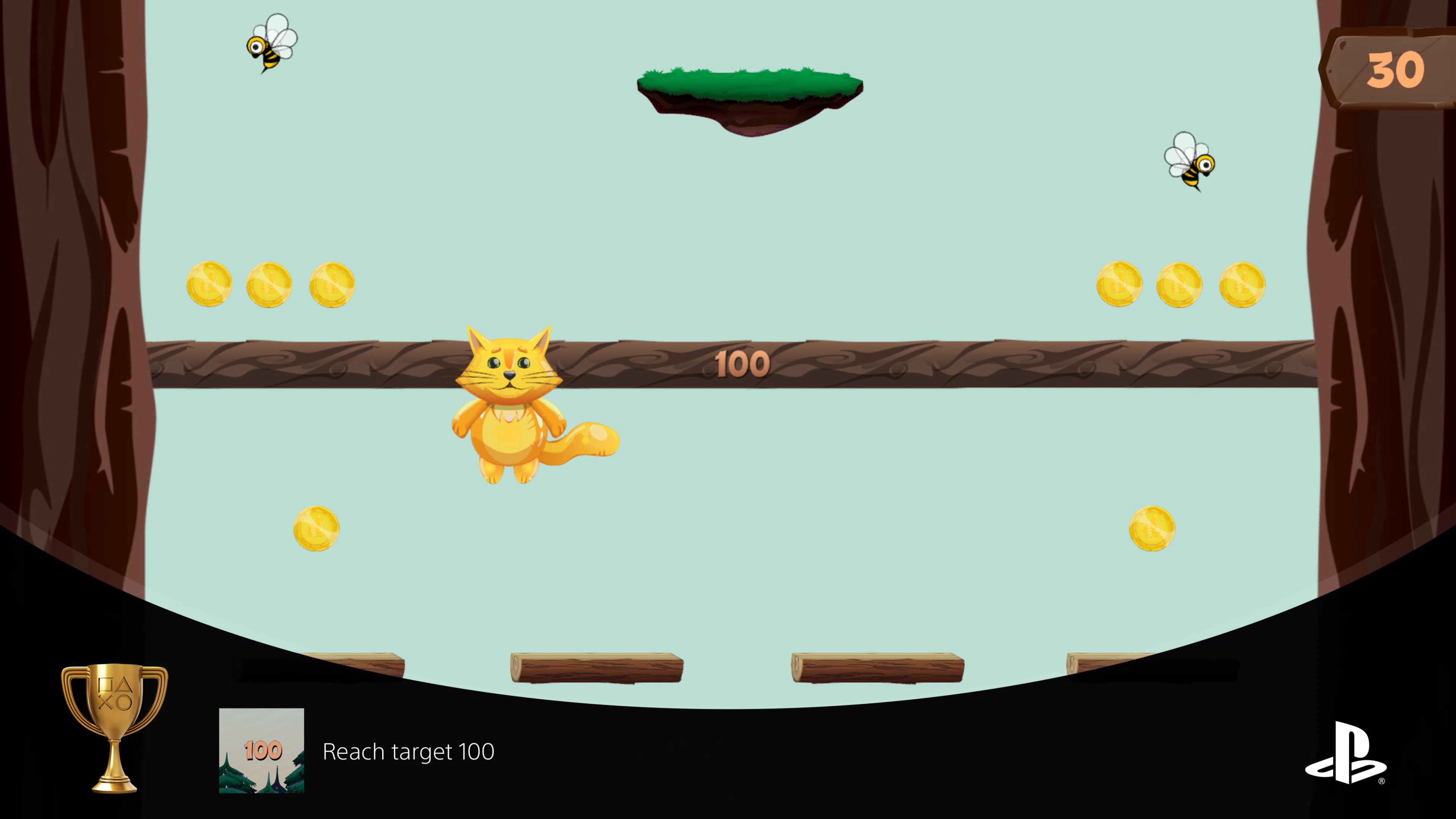 (Ps4/Ps5) - игра Qump Jump (достижение - "Reach target 100 - Достигните цели 100.").